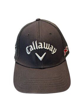 Callaway X Hot Golf Hat Black Mesh Fitted Cap Odyssey Logo L/XL